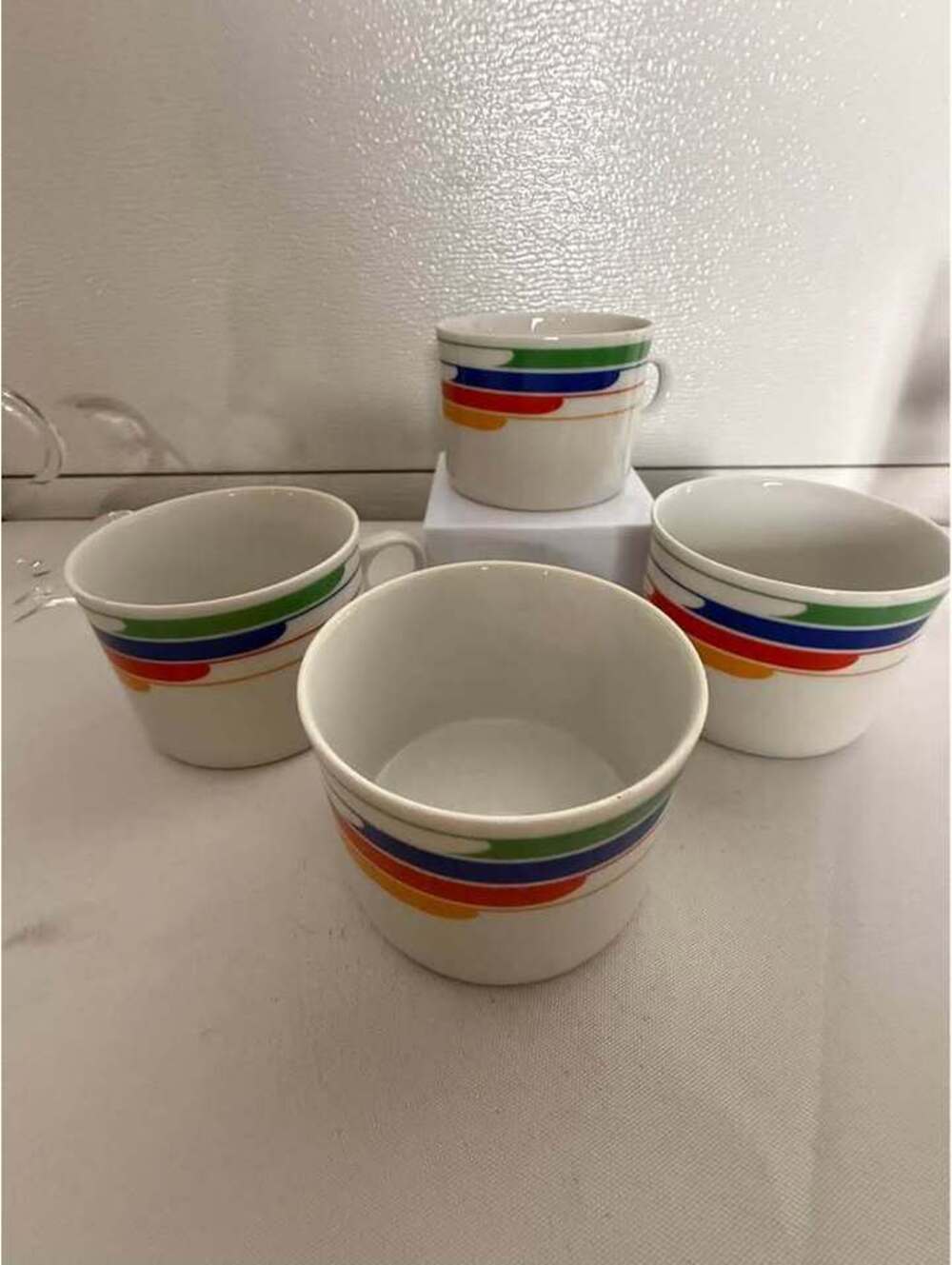 Vintage Studio Nova Primary Gallery Fine China Cups - Set of 4